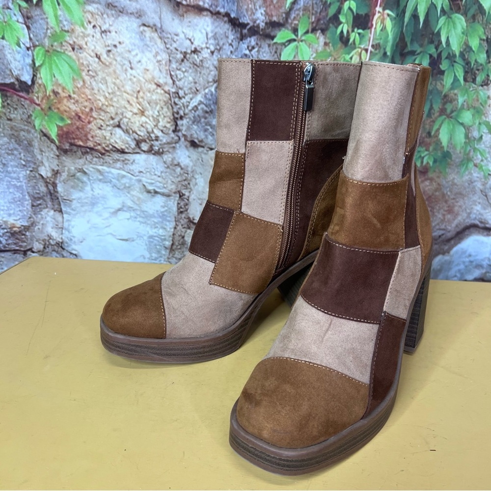 UNIVERSAL THREAD Patchwork Microsuede Block Heel … - image 3